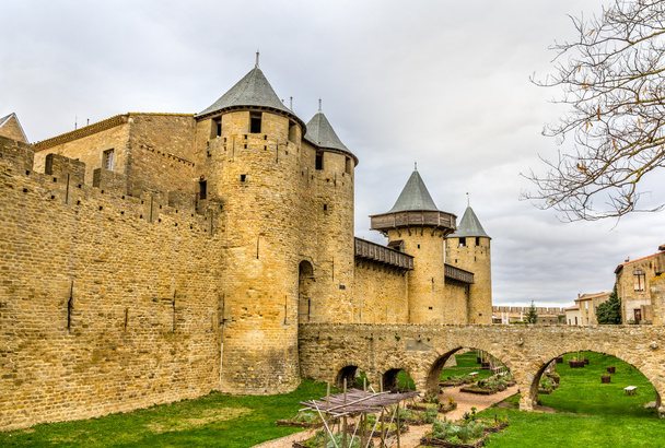 Stadtmauern von carcassonne - frankreich, languedoc-roussillon - Foto, Bild