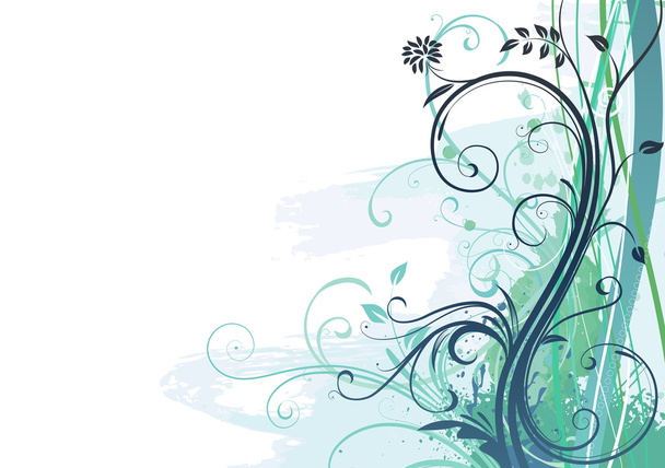 Grunge Floral Background - Vector, imagen