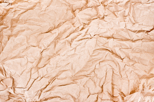 Brown crumpled paper background - Photo, image