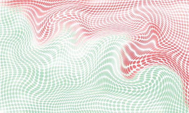 Duo tones of green and red. Abstract background effect of different colors. Liquid art. Halftone retro illustration. - Photo, Image