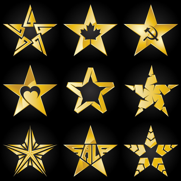 Gold stars original collection - Vector, Image