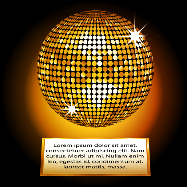 Golden disco ball plaque - Photo, Image