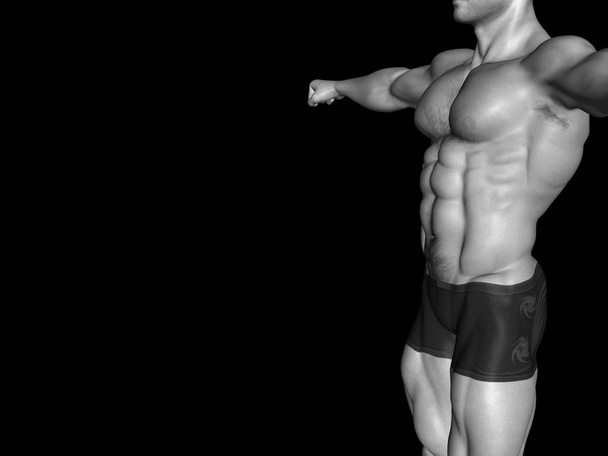 Ισχυρή νεαρό αρσενικό bodybuilder - Φωτογραφία, εικόνα