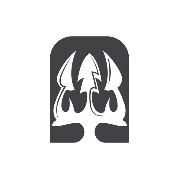 Logotipo de Arma Tridente, Lança de Vetor do Rei Poseidon Neptune, Design de Modelo de Símbolo - Vetor, Imagem