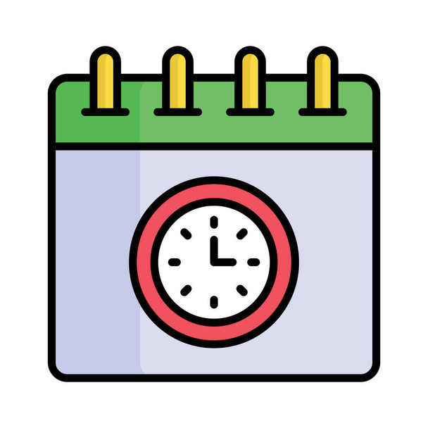 Clock with calendar, concept vector of deadline in modern style - Vector, Image