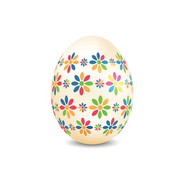 Colorful Easter egg Isolated on white background - Vektör, Görsel