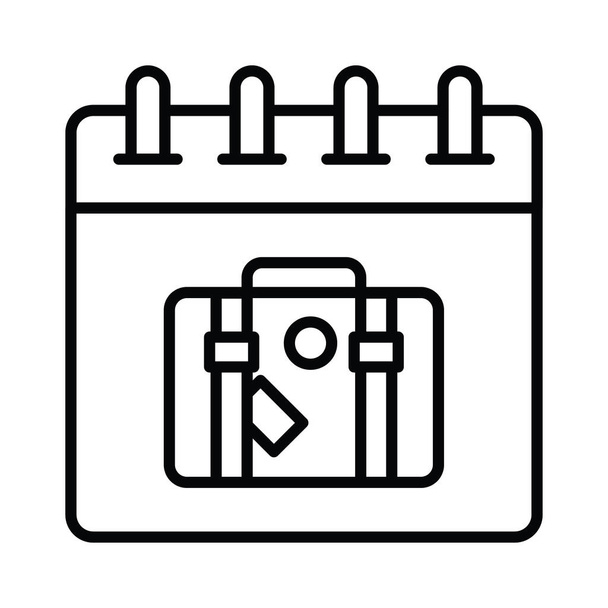 Luggage bag on calendar showing concept icon of travel schedule - Vector, Image