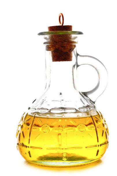 Botella de aceite aislado sobre blanco
 - Foto, Imagen