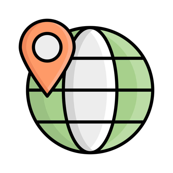 global location vector icon isolated on white background - Vetor, Imagem