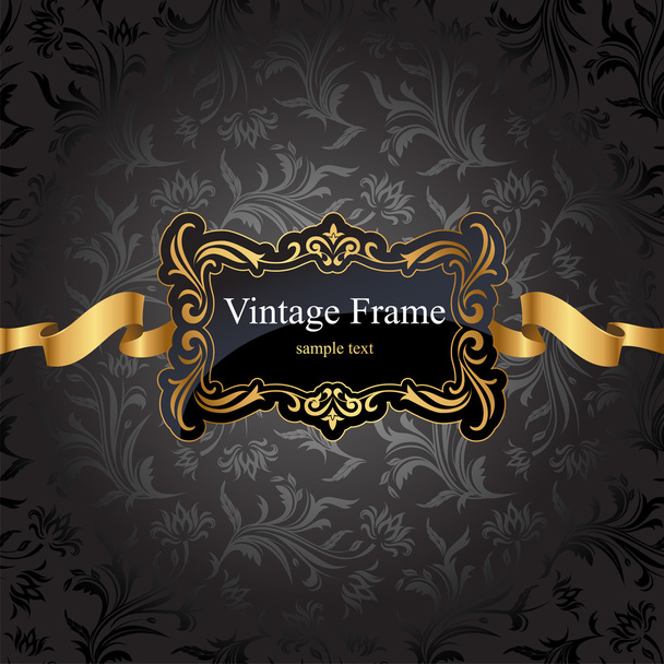 Vintage gold frame - Vector, Image