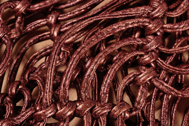 Macrame leather belts  close up - Photo, Image