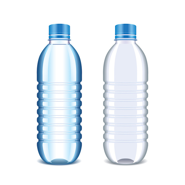 Botella de plástico para agua aislada en vector blanco
 - Vector, Imagen