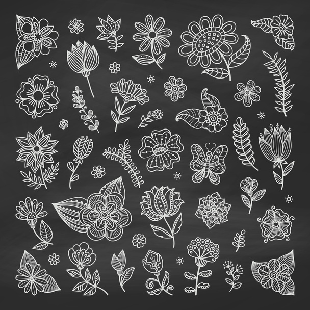 Set of floral elements. - Vektor, kép