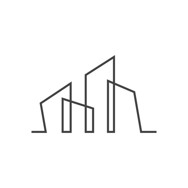 Wohngebäude Logo, modernes Design Stil Linie Vektor Symbol Illustration Vorlage - Vektor, Bild