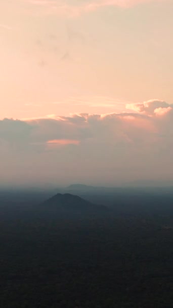 Colorful sunset over jungle and rainforest. Sri Lanka. - Materiał filmowy, wideo