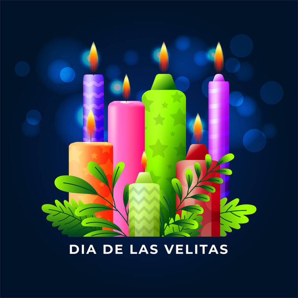 Dia De Las Velitas tło, Kolumbia wakacje wektor tło  - Wektor, obraz