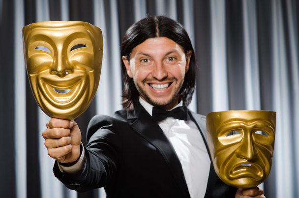 Man  with theatrical mask - Fotografie, Obrázek