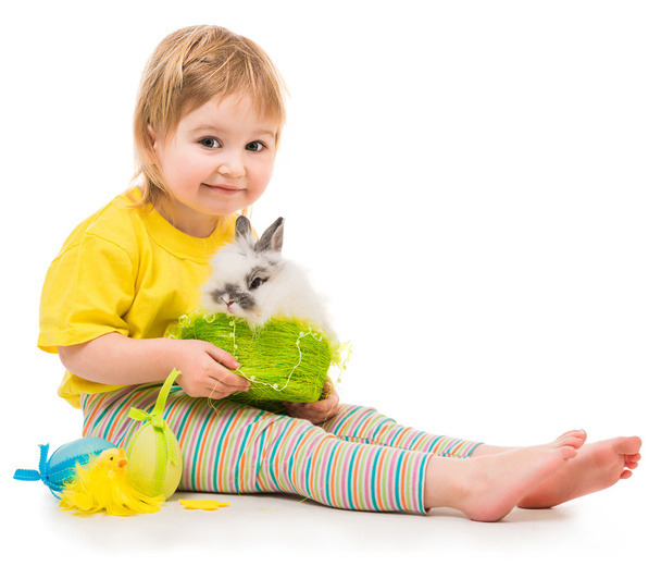 little girl with a rabbit - Foto, Bild