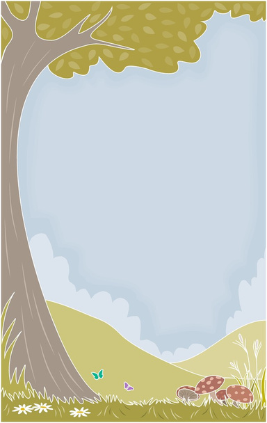 дерево и трава фон
 - Вектор,изображение