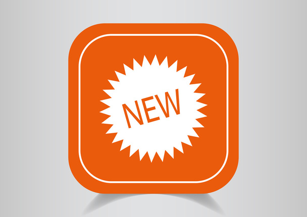 Icon new on orange button - Vektor, obrázek