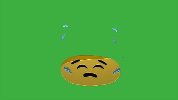 Коло у формі мультфільму вирази обличчя відео петлі на фоні зеленого екрану - Кадри, відео