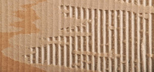 Brown and beige corrugated cardboard, very suitable for background - Photo, Image