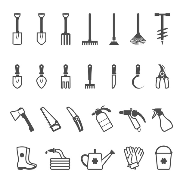 Векторный набор садовых инструментов
 - Вектор,изображение