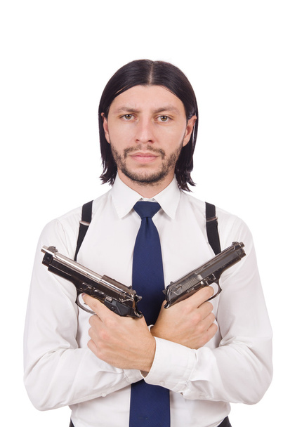 Young Businessman with guns - Photo, Image