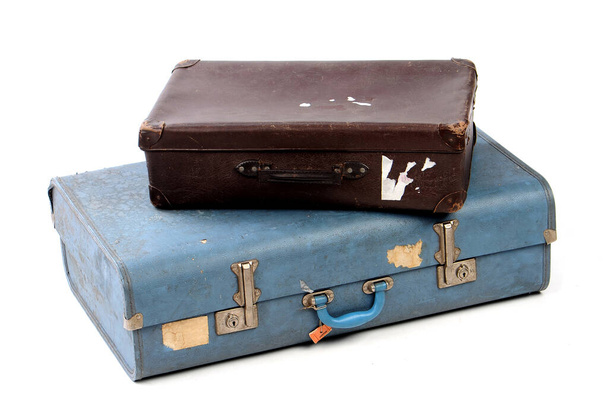 Old suitcases isolated on white background  - Photo, Image