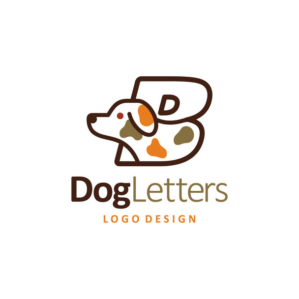 Welpe Hund Logo des Buchstabens B Symbol-Vektor im Tierladen, niedliches Symbol im Tierladen, Logo der Tierklinik. - Vektor, Bild