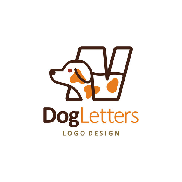 Welpe Hund Logo des Buchstabens N Pet store icon vector, animal care shop symbol, animal care label clipart. - Vektor, Bild