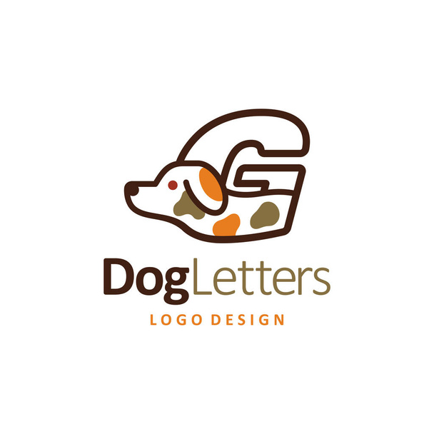 Hund Logo der niedlichen Welpen Schriftzüge G Pet shop icon vektor, animal care store symbol, animal clinic label. - Vektor, Bild