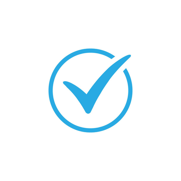 eps10 ábra egy ellenőrző jel ikon vektor tervezési sablon kék színű elszigetelt fehér háttér. - Vektor, kép