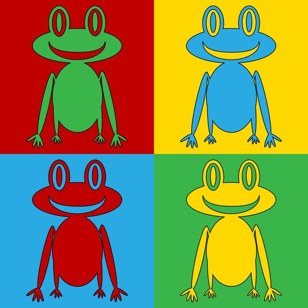 Pop art frog symbol icons. - Вектор,изображение