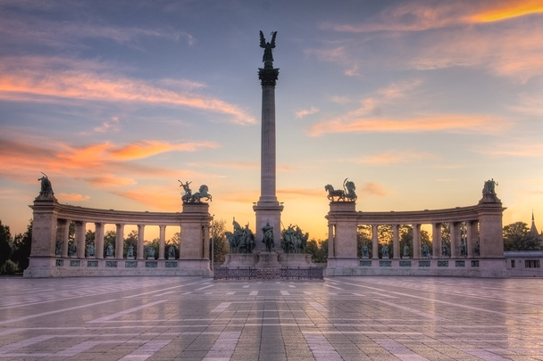 hrdinové náměstí Budapešti sunrise - Fotografie, Obrázek