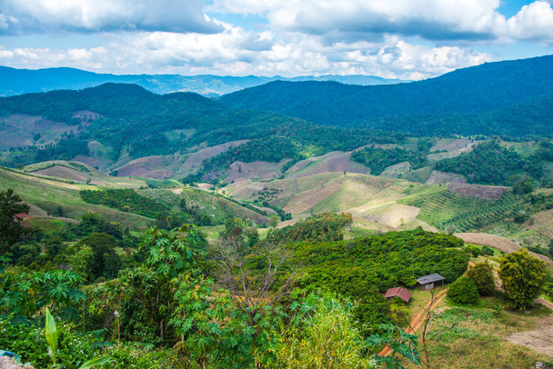 Vuoristomaisema Chiangrain maakunnassa, Thaimaa. - Valokuva, kuva