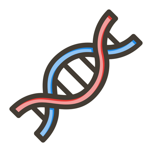 Icône remplissante de couleurs de ligne épaisse de vecteur de gène pour l'usage personnel et commercial - Vecteur, image