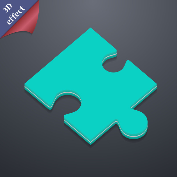 Puzzleteil Symbol-Symbol. 3D-Stil. trendiges, modernes Design mit Platz für Ihren Textvektor - Vektor, Bild