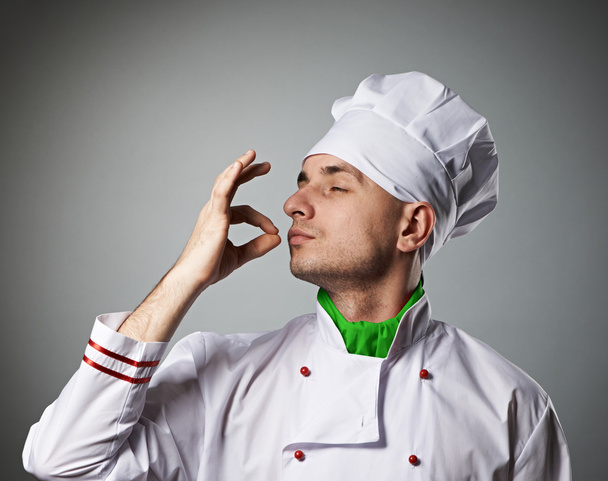 Male chef kissing fingers - Zdjęcie, obraz