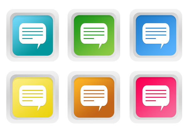 a beszélgetés szimbólum négyzet színes gombok - Fotó, kép