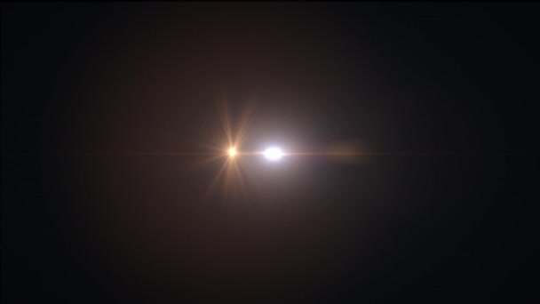 Αφηρημένη λευκό χρυσό οπτικό φακό φωτοβολίδες φως λάμψη animation ακτίνων σε μαύρο φόντο για το έργο οθόνη επικάλυψη.  - Πλάνα, βίντεο