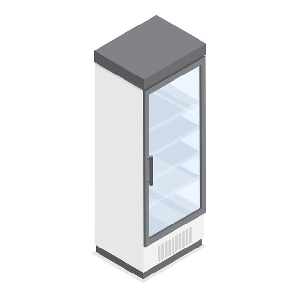 3D изометрический векторный набор холодильников для коммерческих дисплеев, розничного магазина или супермаркета. Пункт 3 - Вектор,изображение