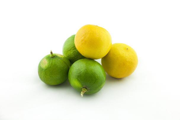 Fresh green lemon  isolated on white background - Foto, Imagem
