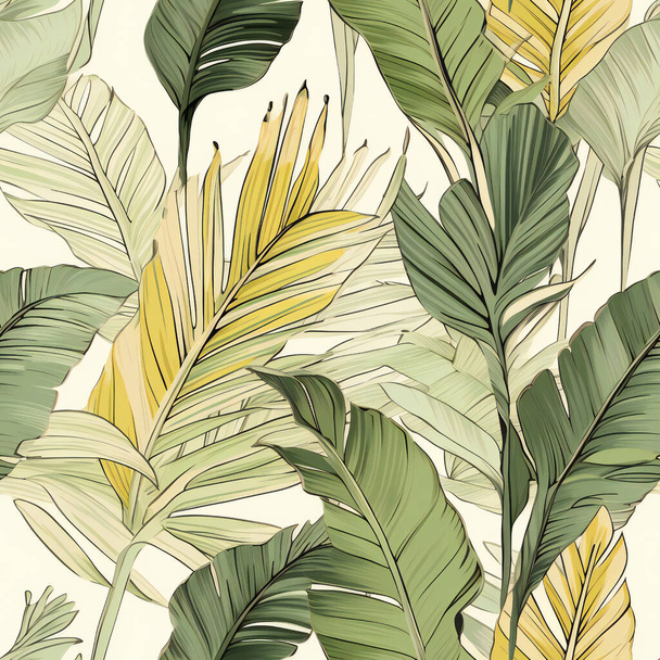 векторний візерунок тропічного листя, безшовний фон - Фото, зображення