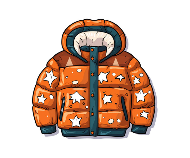 Doodle inspirado chaqueta de invierno. Diseño de ilustración vectorial. - Vector, Imagen