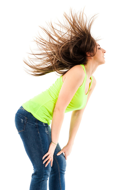 Woman flipping her hair - Φωτογραφία, εικόνα