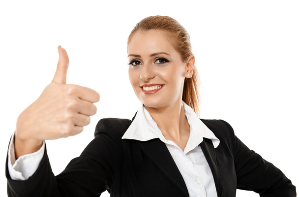 Businesswoman showing thumbs up - Photo, Image