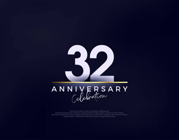 シンプルでモダンでクリーンな32周年記念ベクター. 挨拶やお祝いのためのプレミアムベクターの背景. - ベクター画像