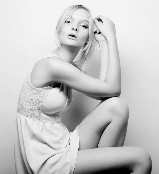 fashion beautiful blonde model - Fotó, kép