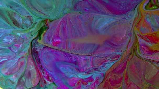 Abstrakcyjny organiczny hipnotyczny tusz Kolorowa farba rozprzestrzenia materiał filmowy. - Materiał filmowy, wideo